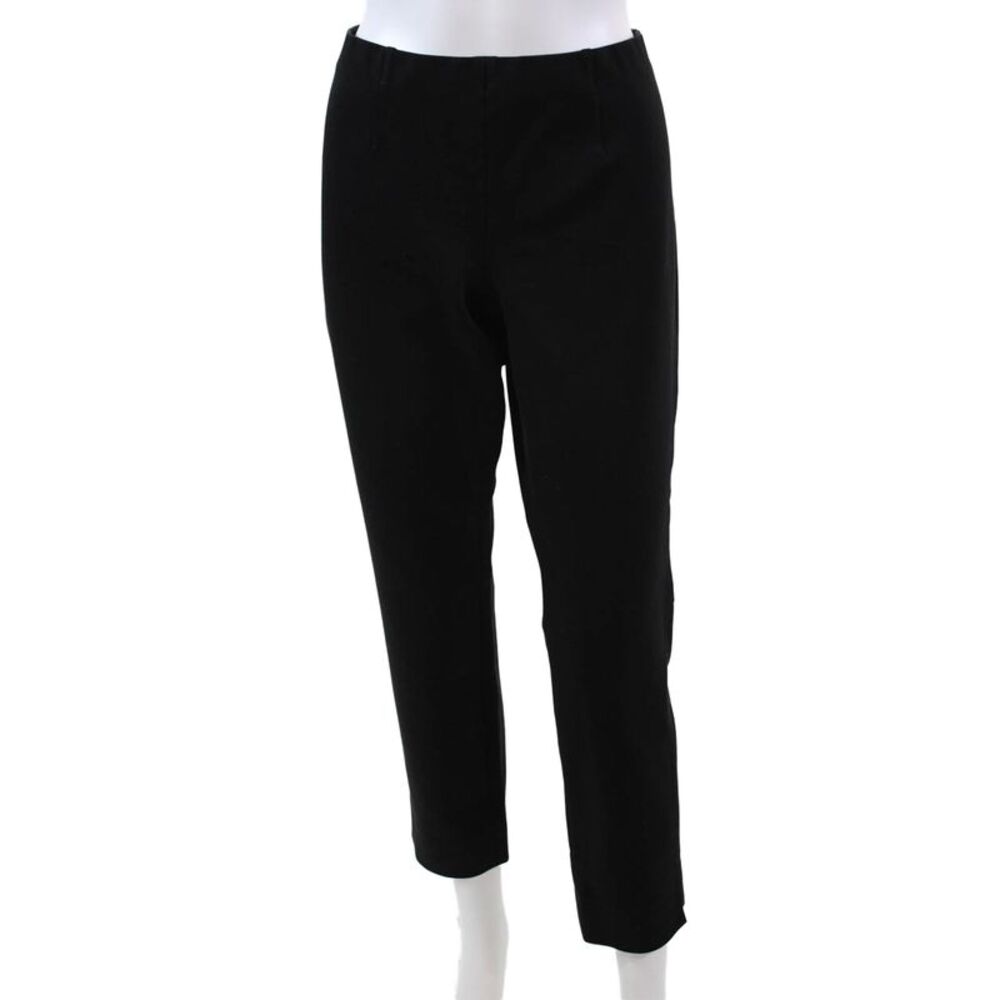 Sharis Womens Textured Elastic Waistband Lined Pleated Dress Pants Black Size EU